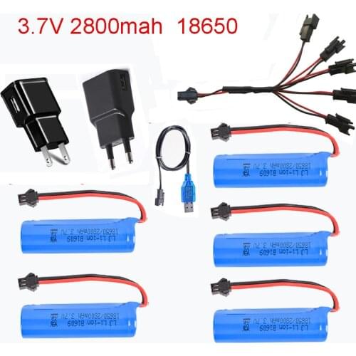 3.7V 2800mAh 18650 Li-ion Battery + charger for jjrc Q70 D876 remote control helicopter Airplanes car Boat Gun Toy SM plug
