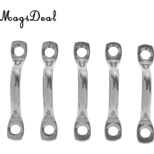 MagiDeal 5 Piece Stainless Steel Pad Eye Straps Tie Down Anchor Deck Loops 52 x 17mm/58 x 21mm
