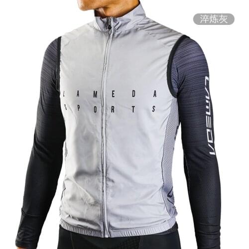 LAMEDA High Quality Mens Cycling Sleeveless Jersey Windproof Vest Lightweight Breathable Mesh Back Quick-dry Easy Portable Vest