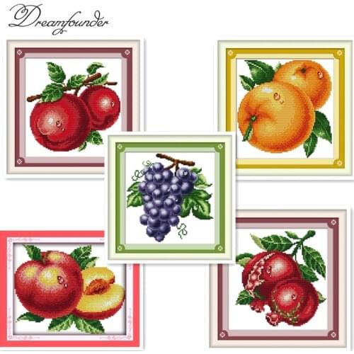 Water-drop oranges grape fruit cross stitch kit fruit still count print DMC color 14ct 11ct embroidery DIY handmade needlework
