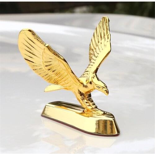 1Piece Gold Silver New Car Stickers Car Goods Wing Eagle Logo Front Bonnet Emblem Auto Styling Stand Hood Badge Decal Sticker