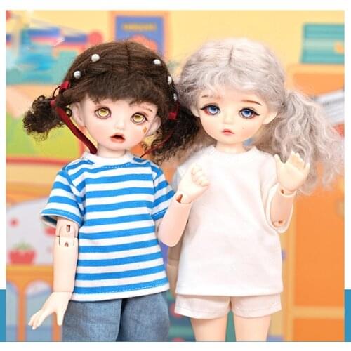 30cm BJD Doll Clothes Short-sleeved Top Summer Casual Basic T-shirt for 1/6 Yosd, SD, 1/6bjd Doll Costumes Accessories