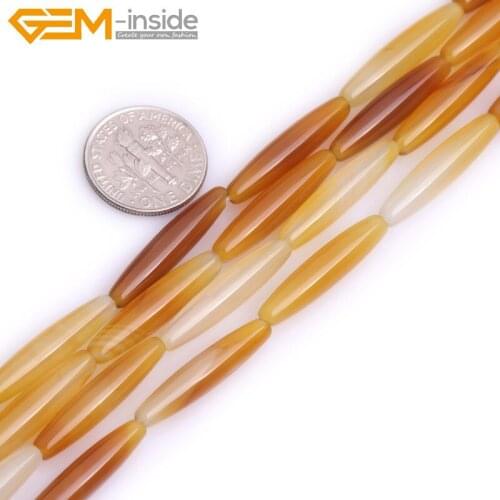 Gem-inside Natural Rice Olivary Shape Original Agates Carnelian Stone Beads For Jewelry Making Bracelet 15inch DIY Beads