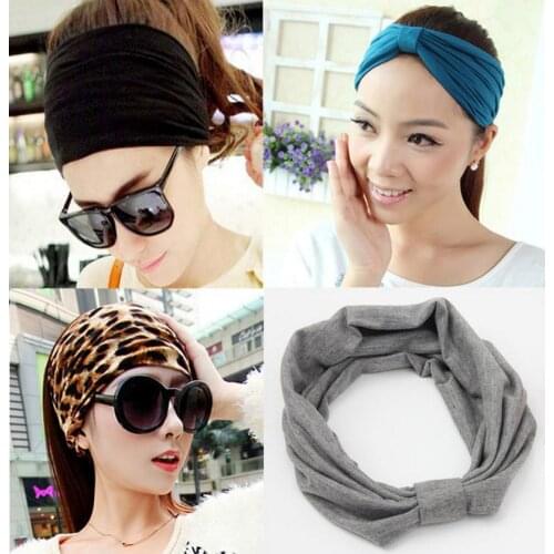 1 PCS Bohemia Wide Cotton Stretch Women Headbands Headpiece Turban Headwear Bandage Hair Bands Bandana Fascinator