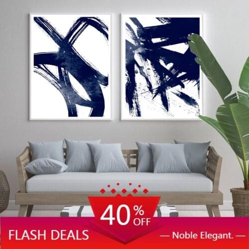 Christmas Canvas Painting Navy Blue Abstract Posters and Prints Nordic Style Wall Art Pictures for Living Bedroom Home Decor
