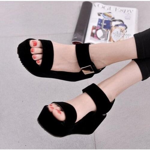 2021 New Casual Fashion Sandals Women Summer Shoes Ladies Wedges Platform Sandals Fashion Fish Mouth Roman Sandals Women Shoes