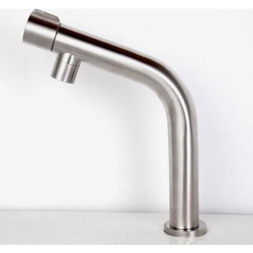 Quickly Open Type Single Cold Kitchen & Basin Faucet Rust And Corrosion Resistance Bathroom Sink Water Tap 304 Stainless Steel