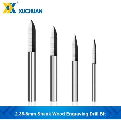 Wood Carving Bit 2.35-6mm Shank Wood Engraving Drill Bit for Woodworking Drilling Carving Engraving Woodworking Drilling Tools