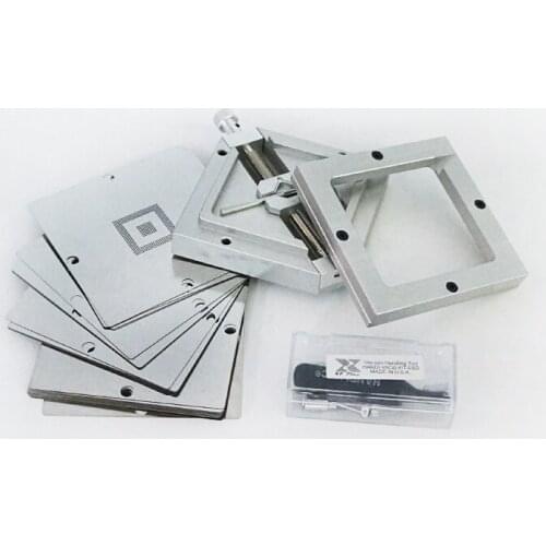 1 Set Silvery 90MM Reballing jig 29Pcs 90MM universal BGA stencils vacuum suction pen-HANDI-VAC Kit For Bga Repairing