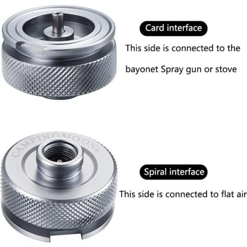 Hiking Camping Gas Stove Adaptor Split Type Furnace Converter Connector Auto-Off Aluminum Alloy Adapters Outdoor Tools