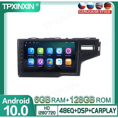 128G Android 10 For Honda Fit RHD 2014-2017 Car Multimedia Player GPS Navigation Head Unit Auto Radio Audio Stereo Tape Recorder