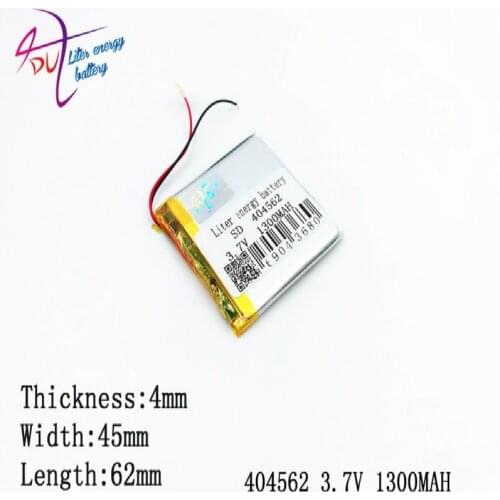 3.7 V 404562 404560 lithium-ion polymer battery 1300mah small acoustics pedometer vehicle traveling data recorder