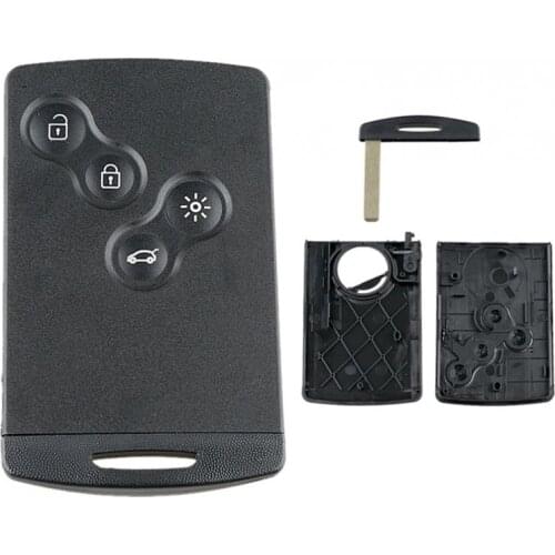 4 Buttons Car Auto Key Card Smart Shell Case Replacement with VA6 Blade for Renault Laguna Koleos