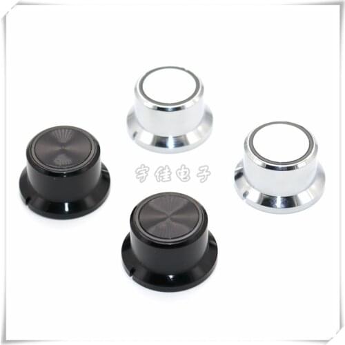 5 Piece Black silver plastic light transmission knob 24.5 * 14MM knob cap potentiometer flower shaft 6MM