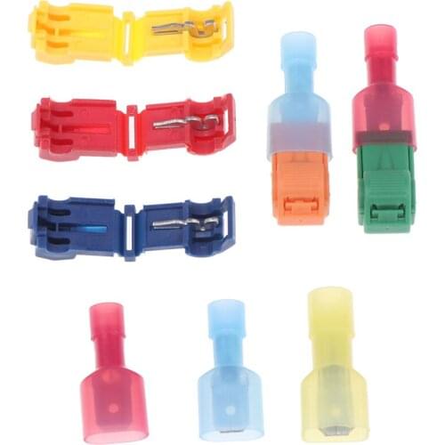 60Pcs Electrical Wire Connectors Terminals Crimp Terminal Scotch Lock Quick Splice 22-18AWG Electrical Car Audio Kit Tool Set