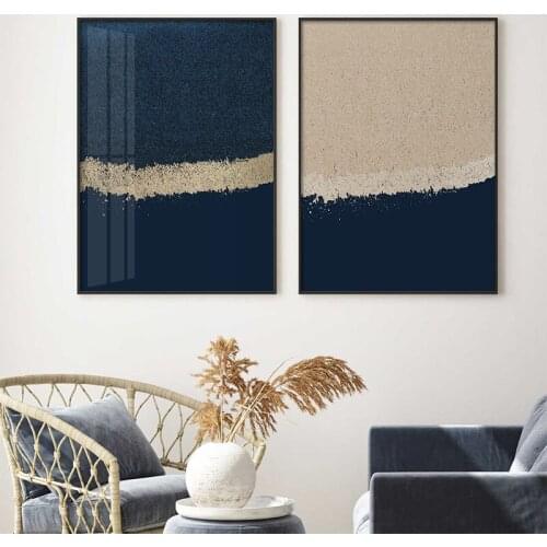 Abstract Blue Creative Seascape Canvas Painting Posters and Prints Unique Decor Wall Art Pictures For Living Room Bedroom Studio