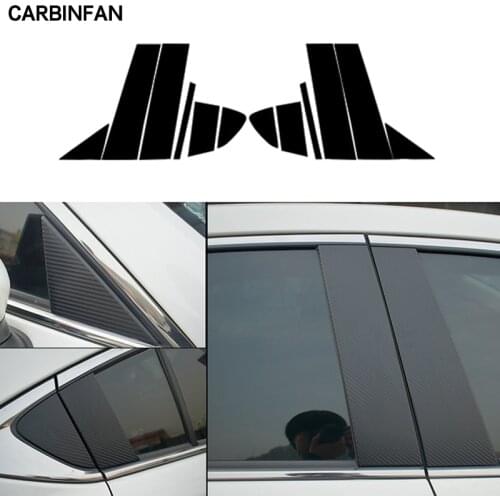 Car Styling Carbon Fiber Window Trim Garnish Pillar Middle Sticker Decoration Film Stickers For Mazda 6 ATENZA 2014-2018