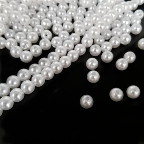 White Color Jewelry Accessories Imitation Pearl Loose Beads Acrylic beads DIY Findings Handmade Material round wholesale