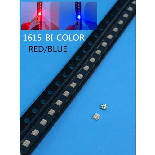 FREE SHIPPING 1000PCS 0603 1615 0606 Red Blue bi-color Clear Ultra Bright SMD LED 1616 0805 Bi color 620-625/460-470nm