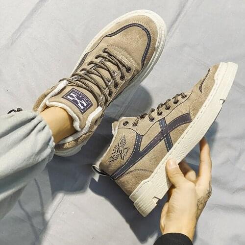 2020 new personality fashion reflective strips plus velvet high top Martin cotton boots casual mens sports shoes mens boots