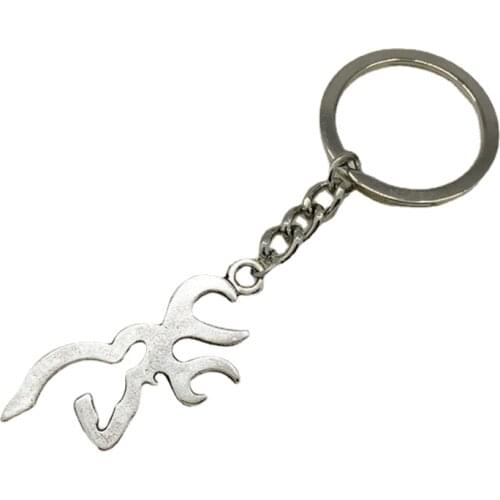 New 1pcs Silver plated of Browning Deer Keychain Keyrings Key Chains Fashion Jewelry