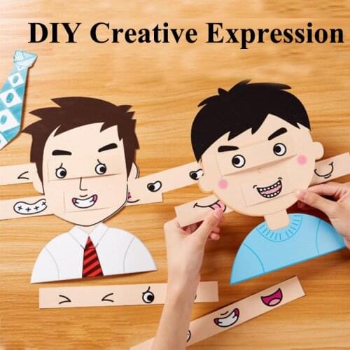 DIY Creative Facial Expression Puzzle Toy Kindergarten Teaching Aids Facial Expressions Educational Toys Handmade Toys For Kids