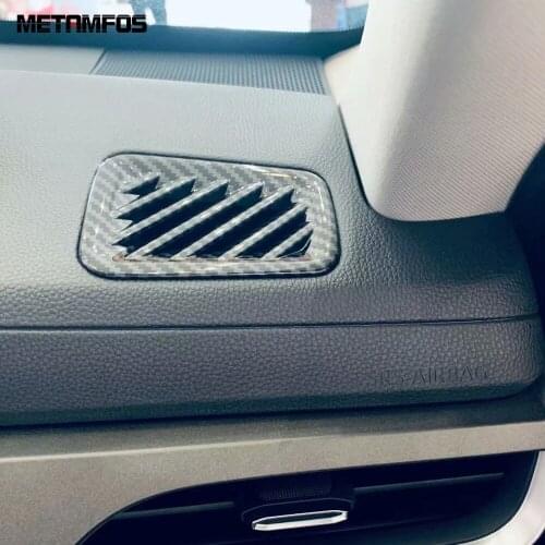 For Toyota Highlander Hybrid 2021 2022 Carbon Fiber Front AC Air Condition Vent Outlet Cover Trim Molding Sticker Accessories