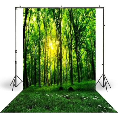 HUAYI Photography Backdrop Newborns Birthday Studio Photo Background Green Deep Forest Trees Prom Party Photo Backdrops XT-6590