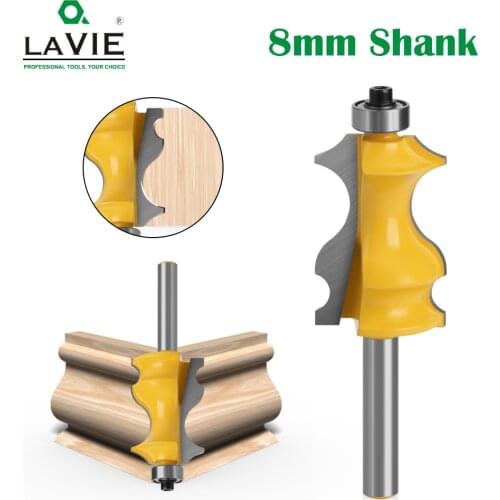 LAVIE 1pc 8MM Shank Fish Handrail Moulding Line Router Bit Woodworking Cutter Milling for Wood Bit Face Mill MC02071
