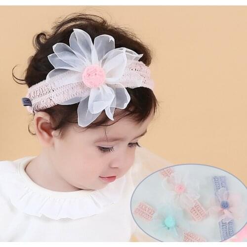 Newborn Headwear Baby Girl Flower Headbands Lace Hair Bands Girl Flower Princess Hair Accessories Party Headband
