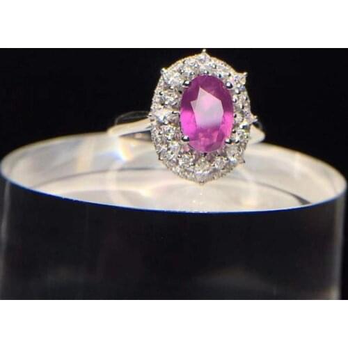 J201101 Pink Sapphire Ring Real Pure 18 K Natural Pink Sapphire Gemstones 2.13ct Diamonds Stone Female Ring