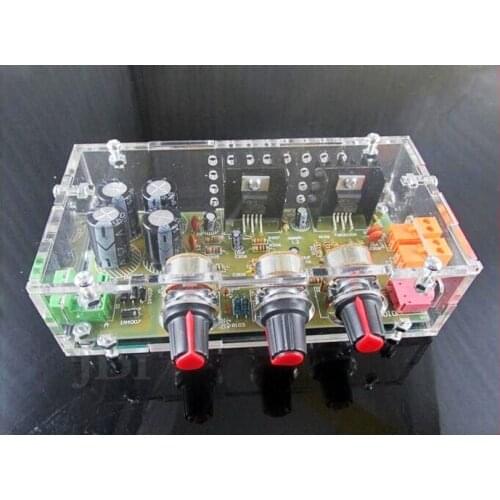 DIY Kits Dual channel 2.0 18W+18W TDA2030A HIFI Stereo amplifier AMP board DIY Kit with Case