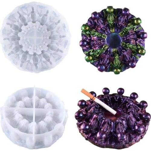 Creative Skull Ashtray Resin Mold Storage Box Silicone Mold Epoxy Resin Mold DIY Jewelry Making Accessories Home Decor