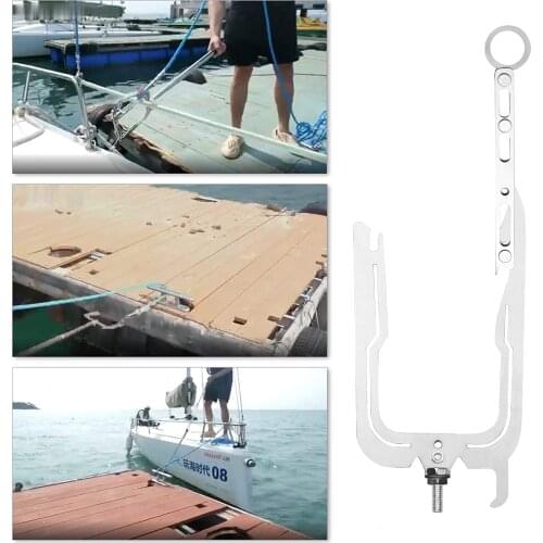 KKmoon Mooring Hook U-shaped Dock Boat Hook Stainless Steel for Picking up Moorings Mooring Hook U-shaped Dock Boat Hook