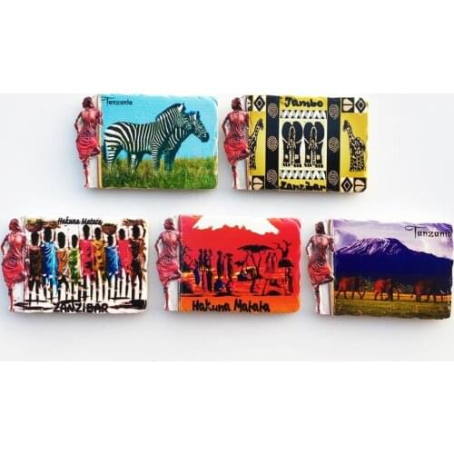 BABELEMI Africa Tanzania Jambo HAKUNA MATATA Fridge Magnets 3D Fridge Magnet Sticker Travel Souvenir Kitchen Decoration