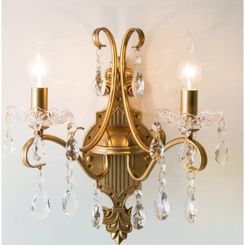 American country living room wall lamp Modern Hotel corridor wall lamp bedroom bedside lamp crystal lamp simple mirror lights