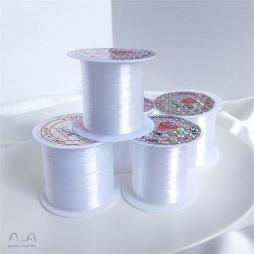 Non elastic transparent crystal line hand woven through beads DIY bracelet chain head jewelry material beaded fishing line