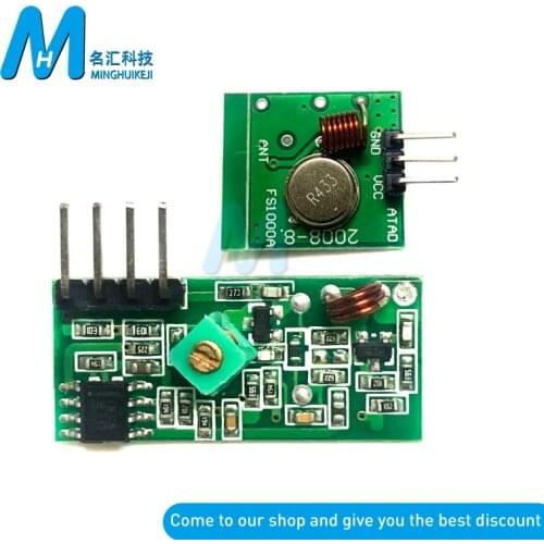 New 433Mhz RF Wireless Transmitter Module and Receiver Kit 5V DC 433MHZ Wireless For Arduino Raspberry Pi /ARM/MCU WL Diy Kit