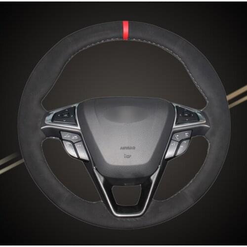 Car Braid On The Steering Wheel Cover for Ford Mondeo Fusion 2013-2019 EDGE 2015-2019 Interior Auto Braiding Covers Car-styling