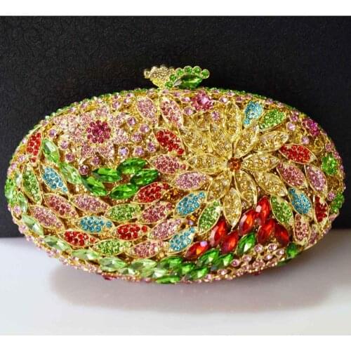 Oval Colorful Evening Clutch Bags Wedding Purse for Female Chain Handbags Women Prom Dinner Bags Day Clutch A005