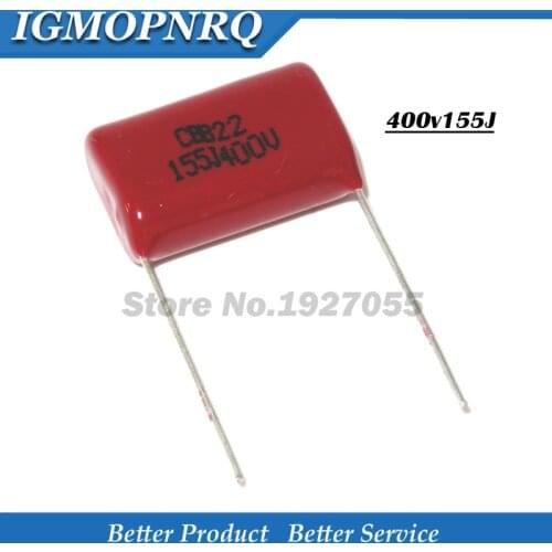 10PCS/lot 400V155J 1.5UF Pitch 20MM 400V 155 1500nf CBB Polypropylene film capacitor new 400V155J-P20
