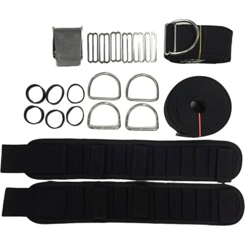 Professional Tech Diving Harness System Set with Weight Belt, Weight Belt Keeper, D-Ring, Buckle Hardware Accessories