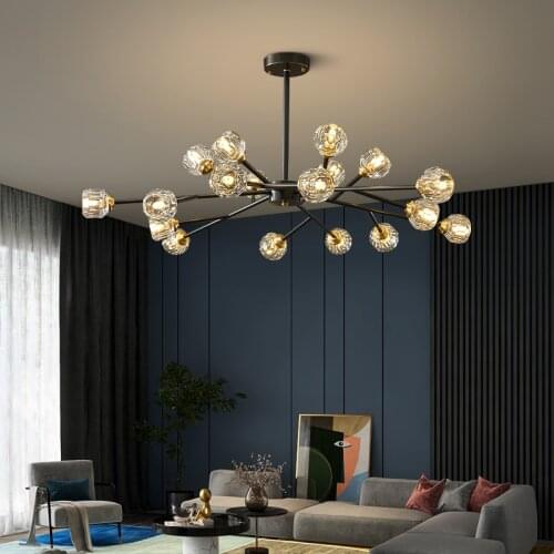Nordic modern copper body K9 crystal chandelier G9LED living room bedroom dining room light
