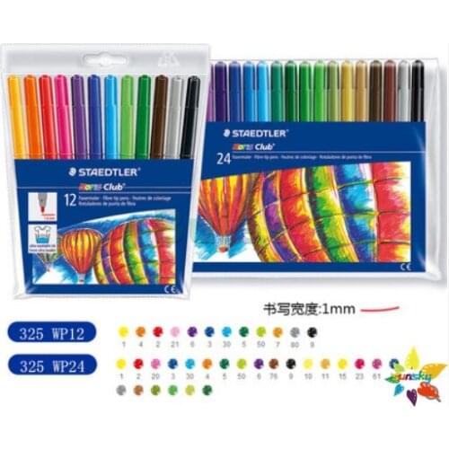 Staedtler 12/24 color Childrens painting watercolor pen kindergarten color pen Pressure resistant NIB 1mm drawing art supplies