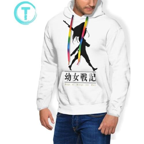 Youjo Senki Hoodie Youjo Senki Blacked Art Hoodies Warm Long Pullover Hoodie Red XXL Loose Male Hoodies