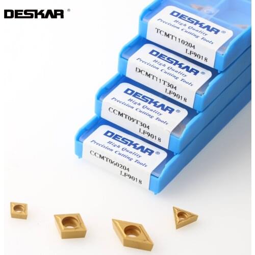 DESKAR DCMT11T304 DCMT11T308 LF9018 Carbide Inserts CNC Lathe Turning Tools Cutter Cutting For Steel Parts