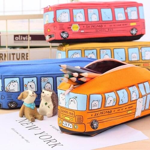 Creative Canvas Car Pencil Case School Supplies Pencil Cases for Girls Boys Stationery Pen Bag Escolar Papelaria