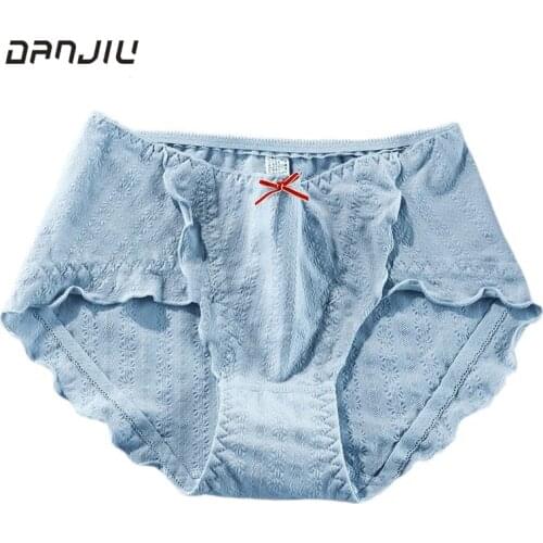 Women Cotton Ruffle Cute Lovely Sweety Panties Middle Waist Breathable High Elasticity Underwear Seamless Soft Bow Breifs