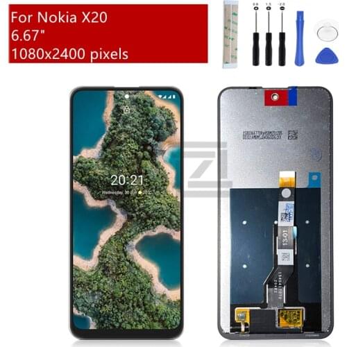 For Nokia X20 LCD Display Touch Screen Digitizer Assembly For Nokia X20 TA-1341 TA-1344 Lcd Screen Replacement Repair part 6.67"