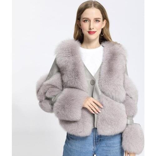 Winter Real Fur Coat Female Fox Fur Jacket Women Fluffy Clothes Lady New Style Korean Jackets
